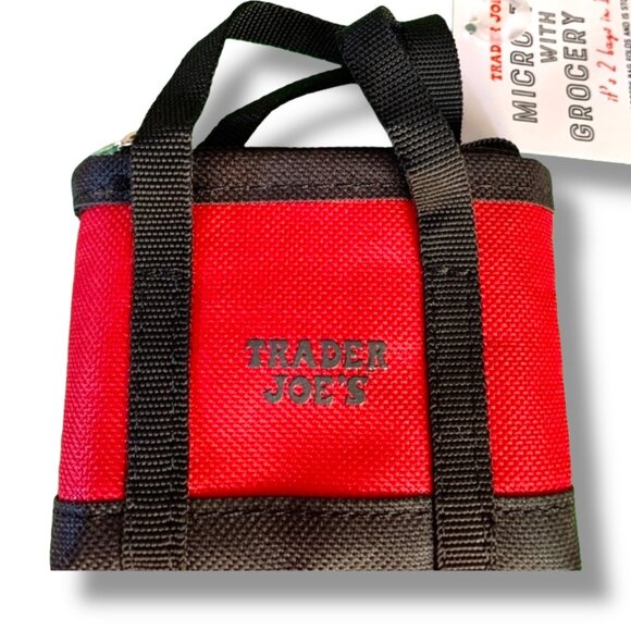 Trader Joe’s Handbags - Trader Joe's Micro Tote Zippered with Reusable Bag NWT
